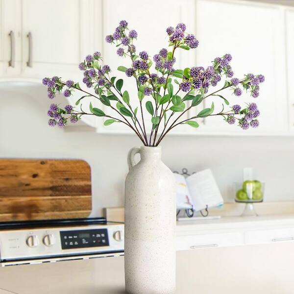 LIVING LUXURY 30 in. Purple Artificial Wild Berry Filler Flower