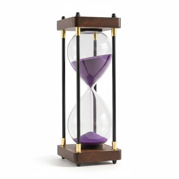 Afoxsos White Sand Hourglass with 45-Minutes Timer and Wooden