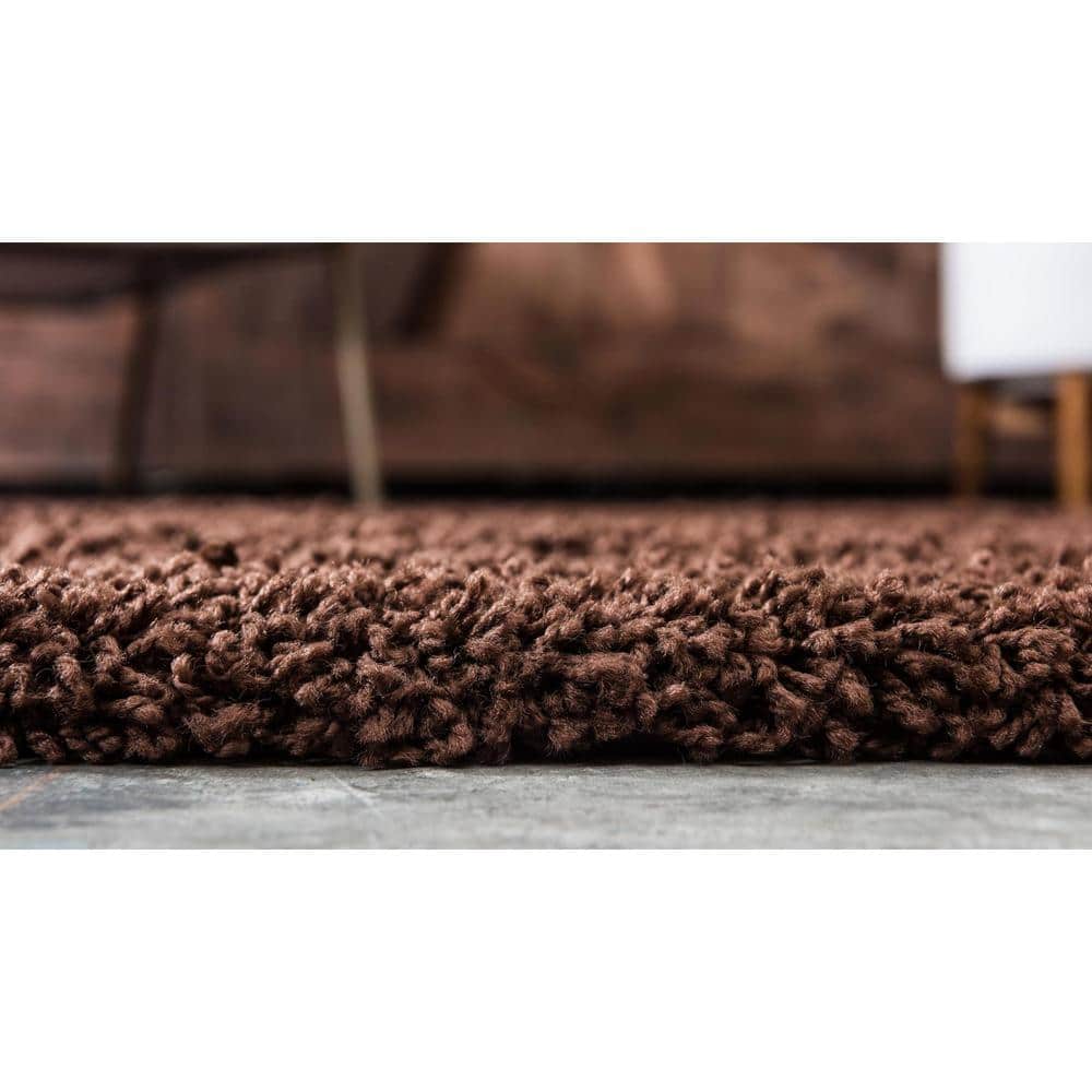 Luxe Comfort Solid Shag Rug, Chocolate Brown 10'x13'