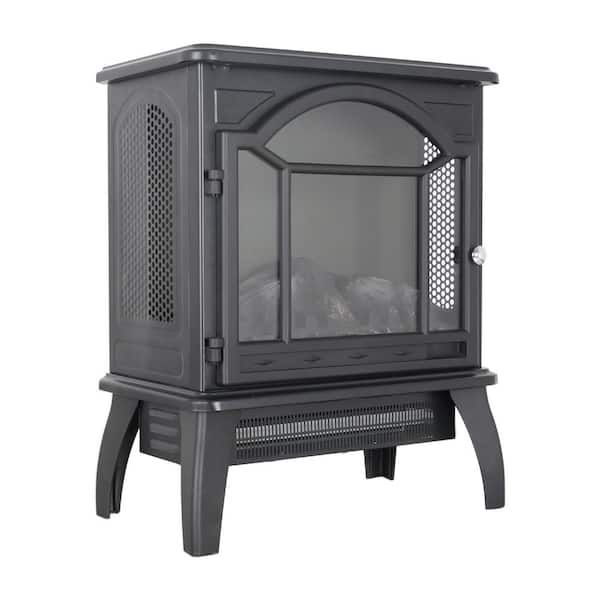 Siavonce 10 in. Freestanding Electric Infrared Quartz Fireplace Stove with Remote Control