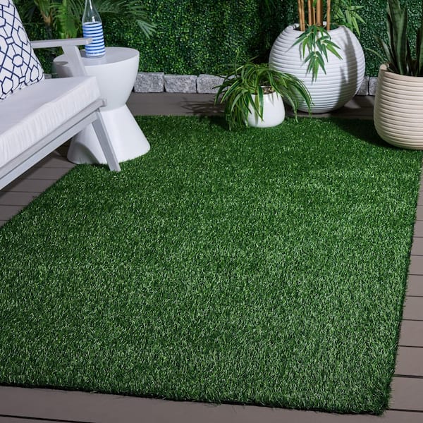 Turf Area Rug 5 x 8 Green/Light Green Solid Area Rug