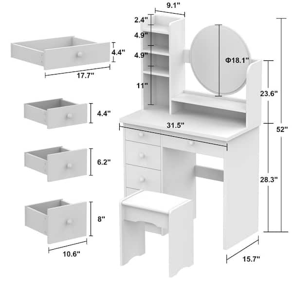 Pink Dressers Vanity Set Vintage Cosmetic Table Small Dressers Mirror  Makeup Organizer Tavolo Trucco Bedroom Furniture YN50VS