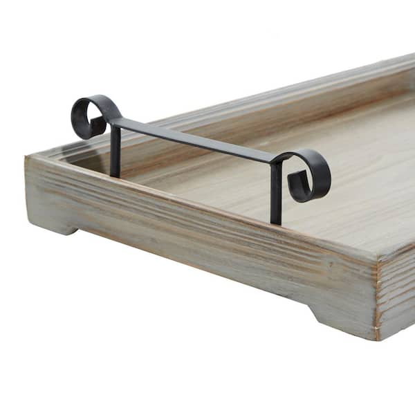 LARGE FLAT WOOD TRAY - Light beige