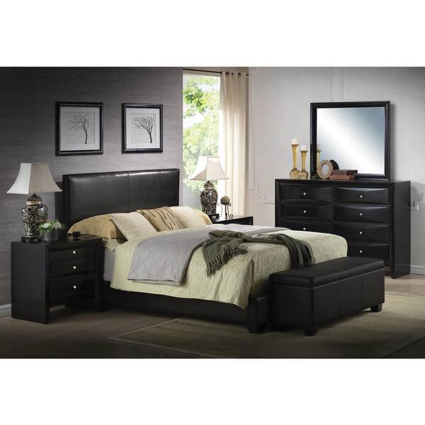 Full Set of 2 Brown Acme Furniture 14376F-FR Ireland Bed with Footboard & Rail