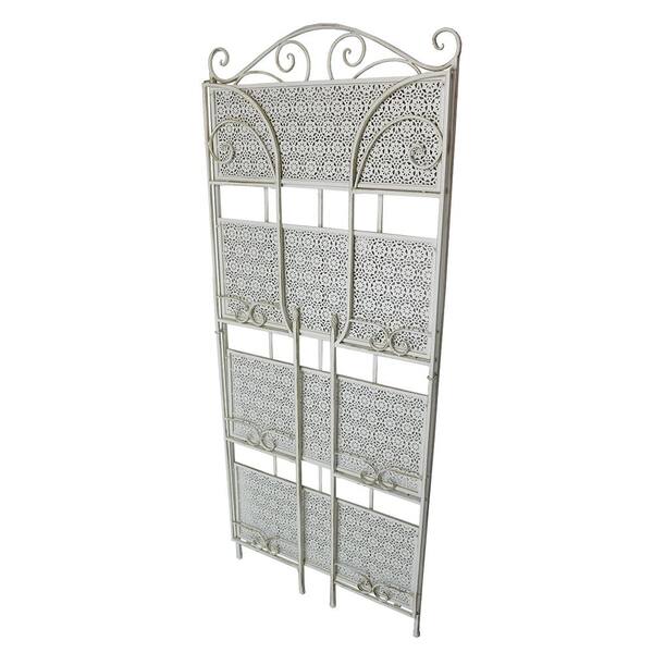 28 In X 13 Metal Antique Cream Foldable 4 Level Bakers Rack Hd17270 Ff Shelf Ac The Home Depot 28 In X 13 Metal Antique Cream, Outdoor Bakers Rack
