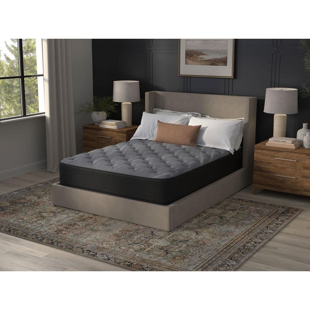 NightsBridge 12" Gray and Black Hybrid Full Mattress