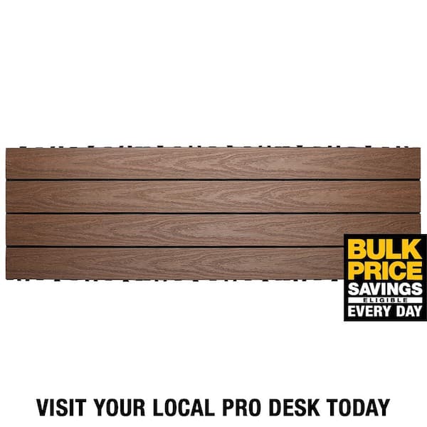 UltraShield Naturale 1 ft. x 3 ft. Quick Deck Outdoor Composite Deck Tile in Brazilian Ipe (15 sq. ft. Per Box)