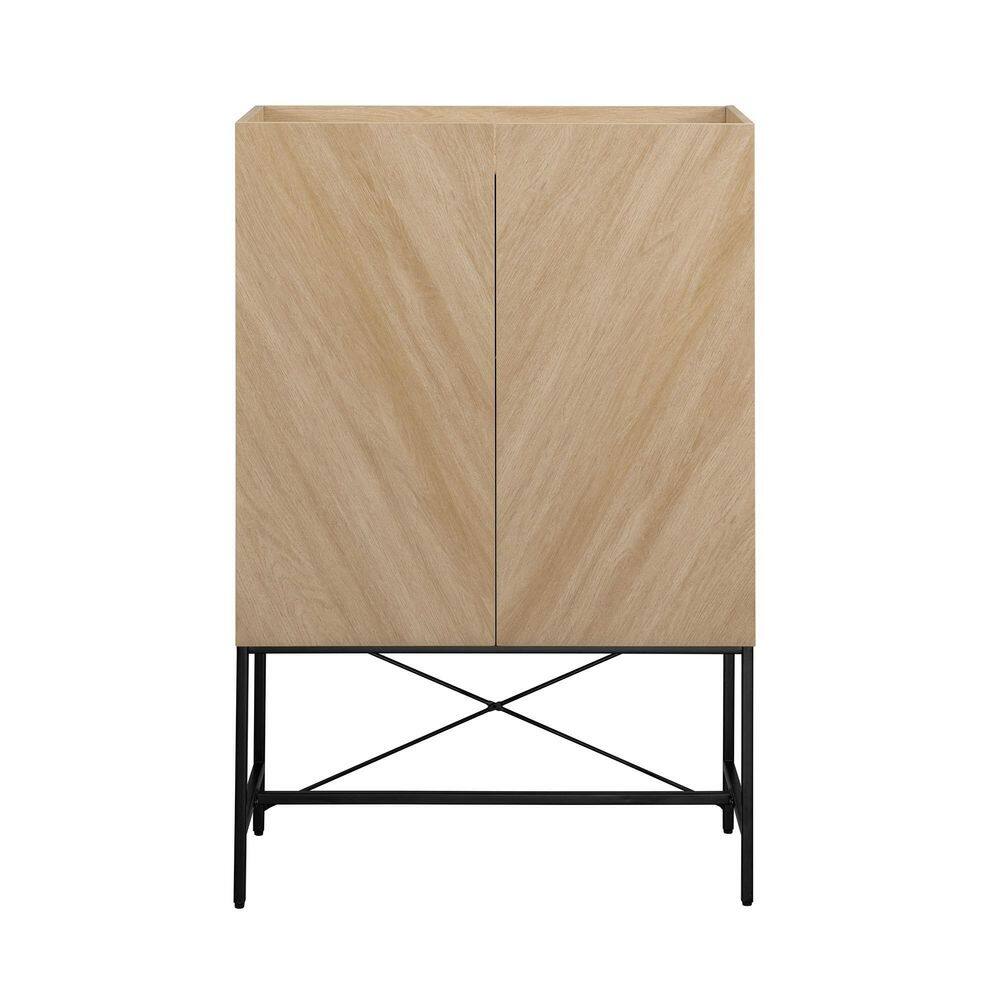 Coastal Oak Tall 2-Door Accent Cabinet with Adjustable Shelves