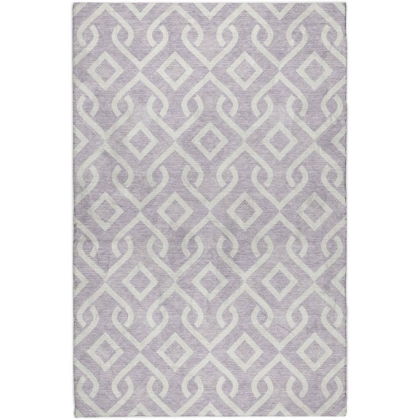 Dream Shag Premium Machine Washable Abstract ADS621 Lavender 9 ft. x 12 ft. Area Rug