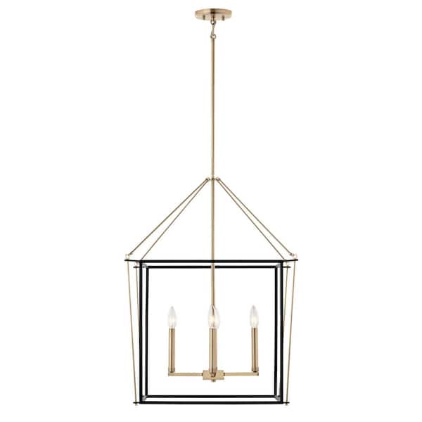 Kichler Eisley 4-Light Polished Nickel Modern/Contemporary Lantern Led, Medium Hanging Pendant Light