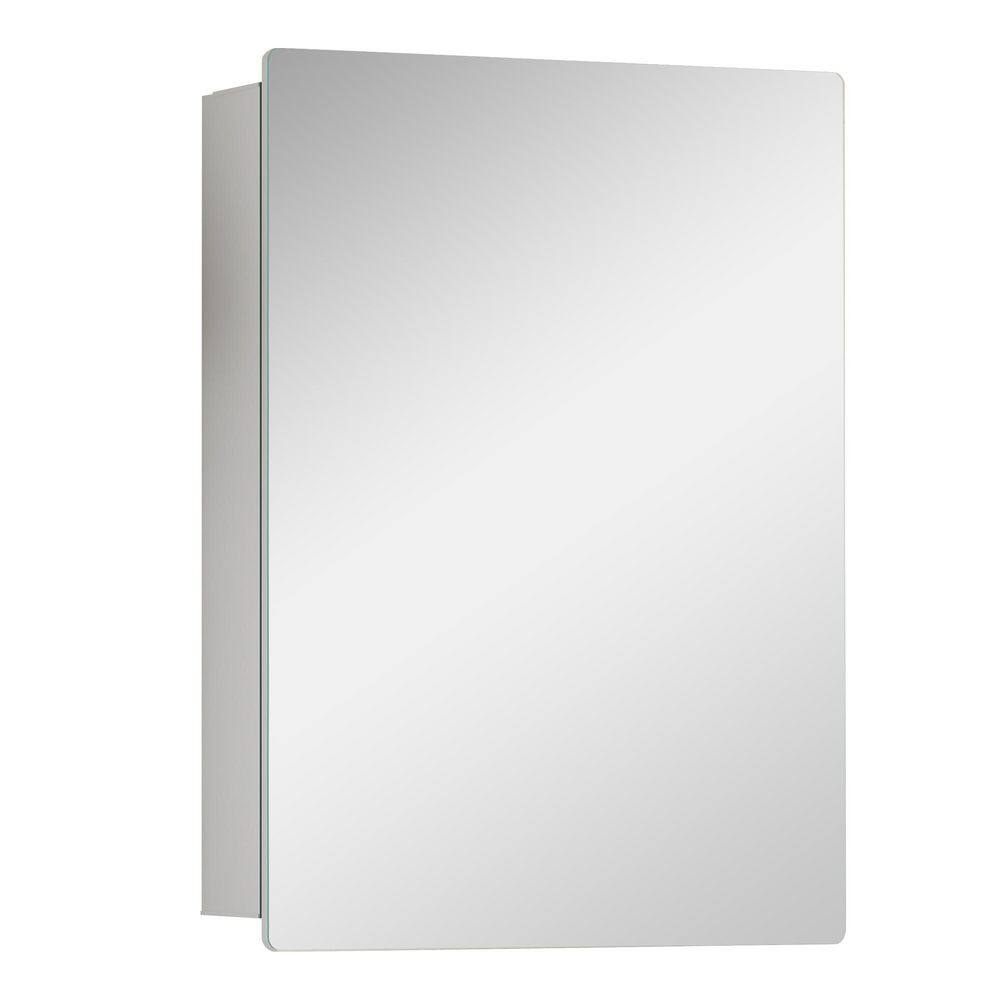 Tiva 14 in. W x 24 in. H Rectangular Aluminum Medicine Cabinet with Mirror, Reversible Door for RVs, Silver price history on PriceWatchPro