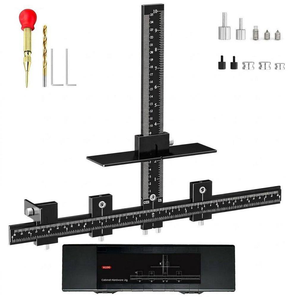 Cabinet Drawer Adjustable Aluminum Alloy Drill Guide Installation Template with Center Punch for Knobs Handles Pulls price history on PriceWatchPro