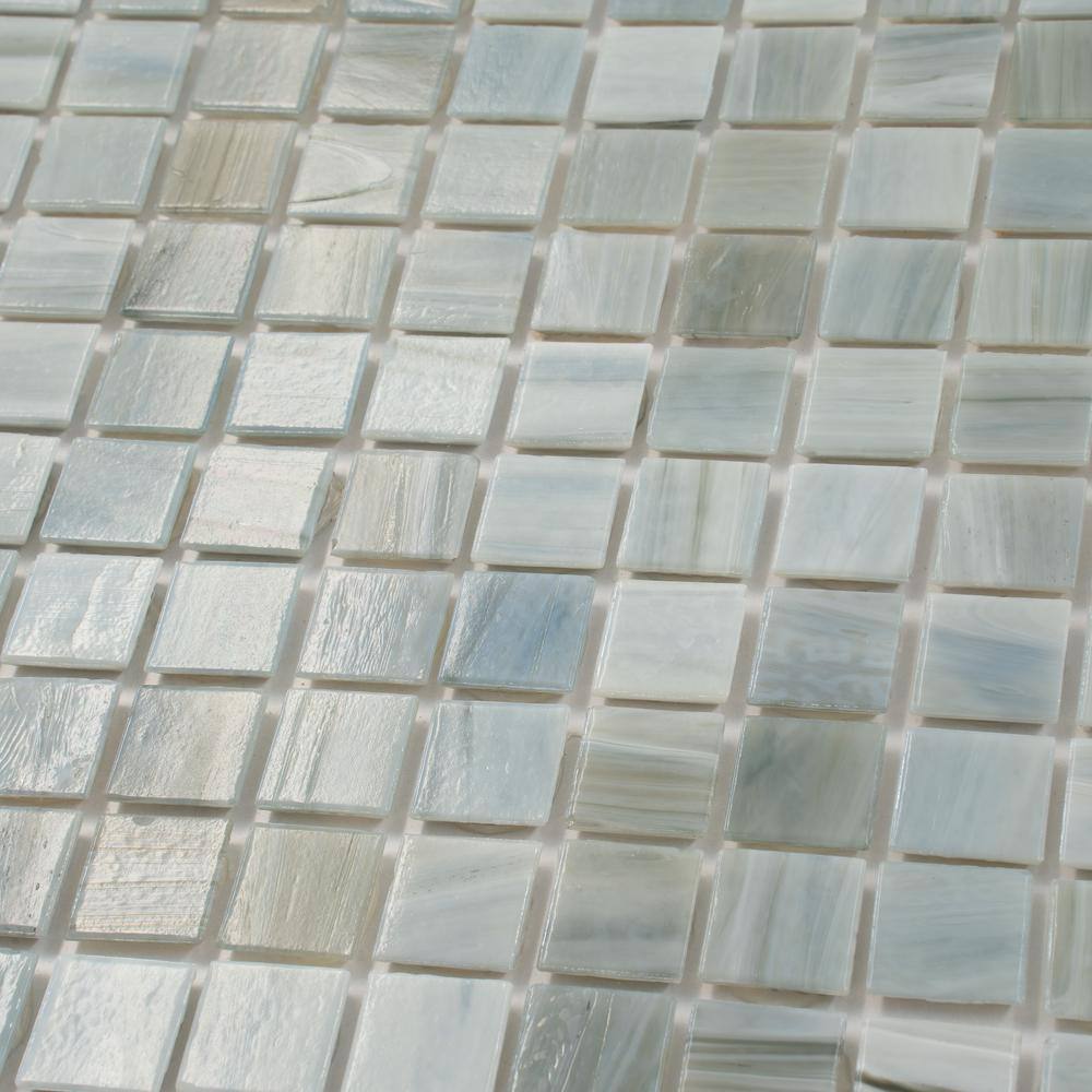 Celestial 12" x 12" Ash Gray Glass Mosaic Tile