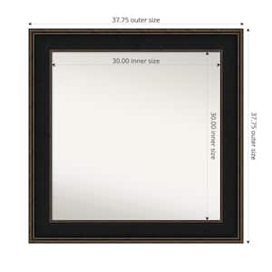 Mezzanine Espresso 37.75 in. x 37.75 in. Custom Non-Beveled Wood Framed Bathroom Vanity Wall Mirror