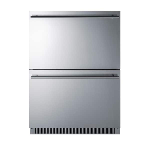 Summit Appliance 4.8 cu. ft. Under Counter Double Drawer Refrigerator in Stainless Steel, ADA Compliant