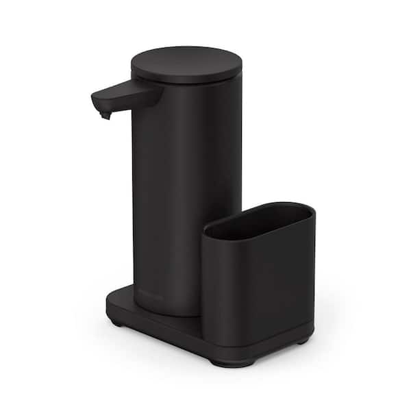 simplehuman 14 oz. Touch-Free Rechargeable Sensor Soap Pump with Caddy, Matte Black Steel