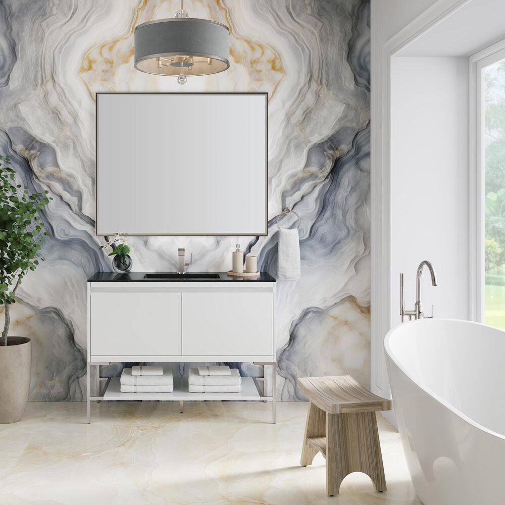 Mantova 47.3 in. W x 18.1 in. D x 20.0 in. H Single Bath Vanity Cabinet Without Top in Glossy White price history on PriceWatchPro