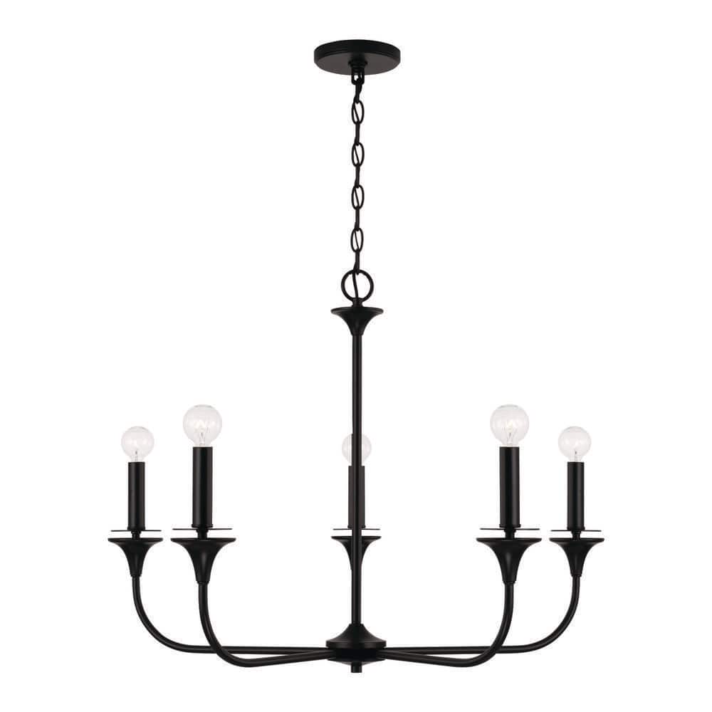 Presley 5-Light Matte Black 31 in. W x 23 in. H Chandelier price history on PriceWatchPro