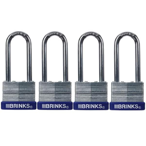 BRINKS 50mm Commercial Padlock 2-Pack - Hardened Steel With TPE Jacket, Weather Resistant Security