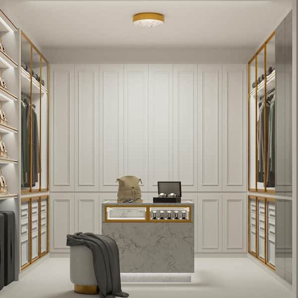 Crackle 14 in. Black Integrated LED 3000K Flush Mount