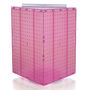 20 in. H x 14 in. W Interlock Pegboard Tower on a Revolving Base in Pink