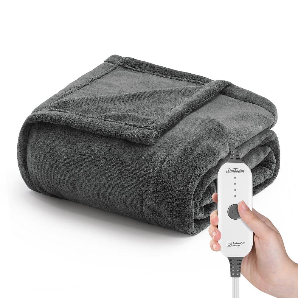 Sunbeam 50 in. x 60 in. Nordic Premium Heated Throw Electric Blanket ...