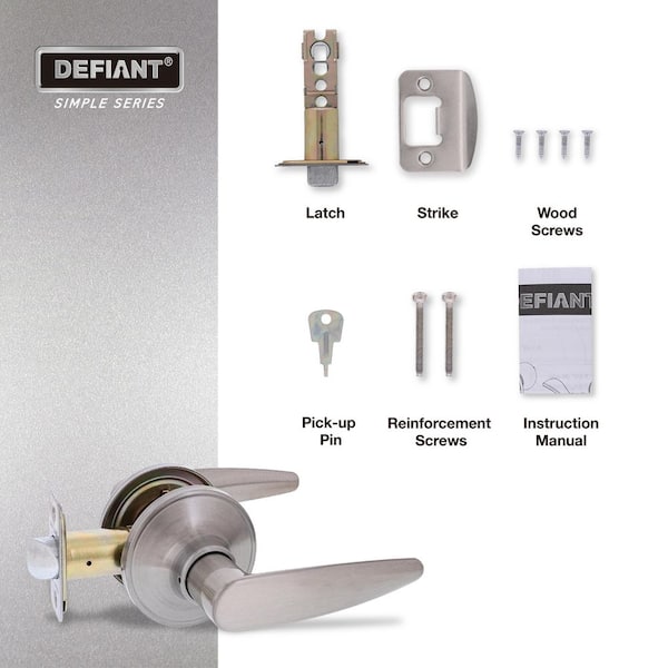 Defiant Straight Satin Nickel Hall/Closet Door Lever (6-Pack