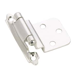 Chrome Semi-Concealed Self-Closing 3/8 in. Overlay for Face Frame Cabinet Hinge (2-Pack)