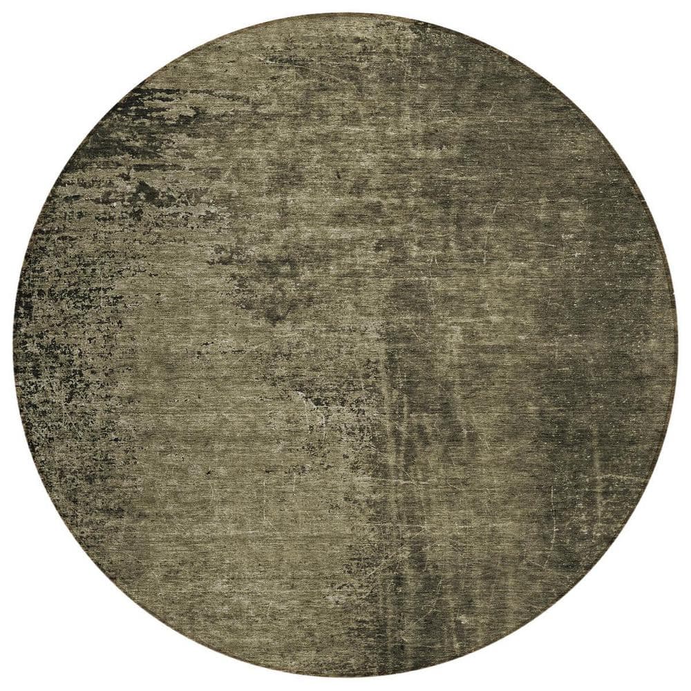 Gray 8 ft. Round Woven Abstract Round Indoor/Outdoor Area Rug price history on PriceWatchPro