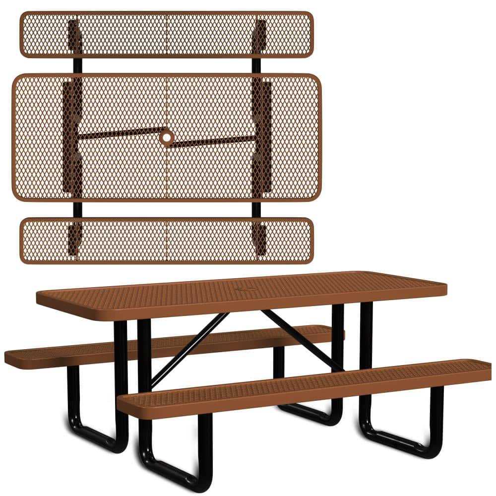 6 ft. Rectangle Portable Outdoor Commercial Metal Picnic Table price history on PriceWatchPro