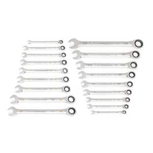 SAE/Metric 90-Tooth Combination Ratcheting Wrench Set with Case (18-Piece)