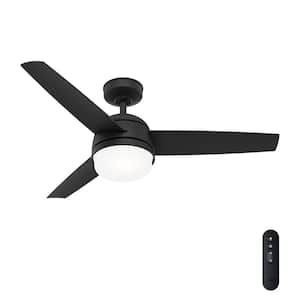 Midtown 48 in. Indoor Matte Black Ceiling Fan with Light Kit and Remote