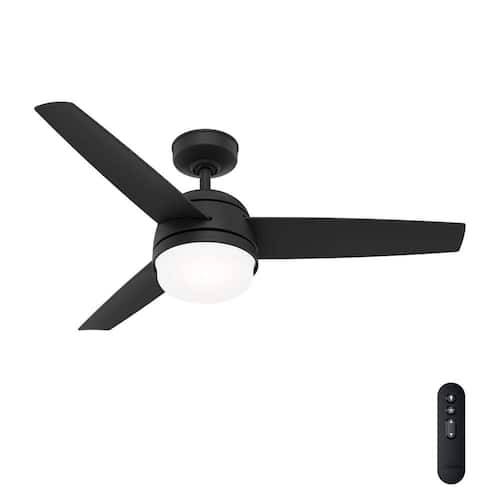 Midtown 48 in. Indoor Matte Black Ceiling Fan with Light Kit and Remote Lighting