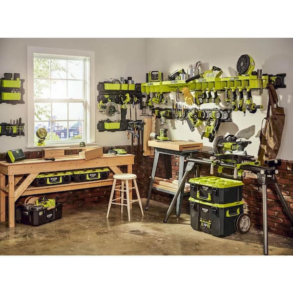 RYOBI LINK Wall Storage Kit (12-Piece) with Tool Organizer Shelf