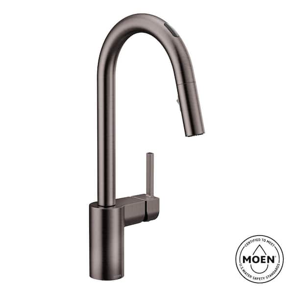 Align Single-Handle Smart Touchless Pull Down Sprayer Kitchen Faucet w/ Voice Control and Power Clean in Black Stainless