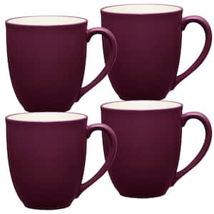 Colorwave Burgundy 12 fl. oz. Stoneware Mugs (Set of 4)