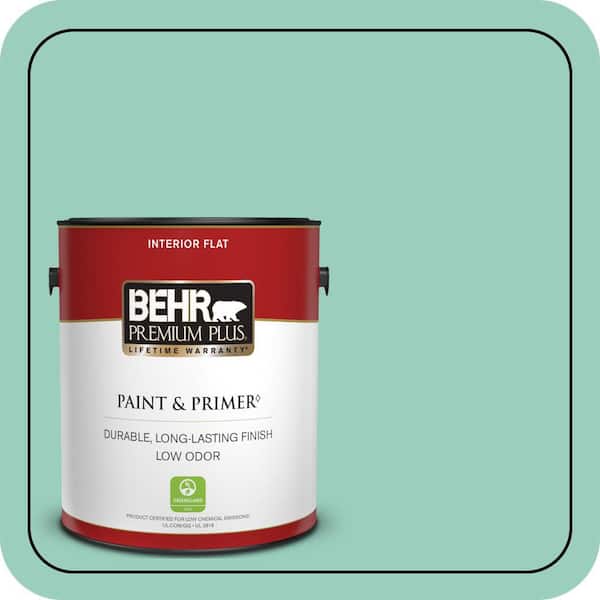 BEHR PREMIUM PLUS 1 gal. Home Decorators Collection #HDC-SM14-6 Thermal Aqua Flat Low Odor Interior Paint & Primer