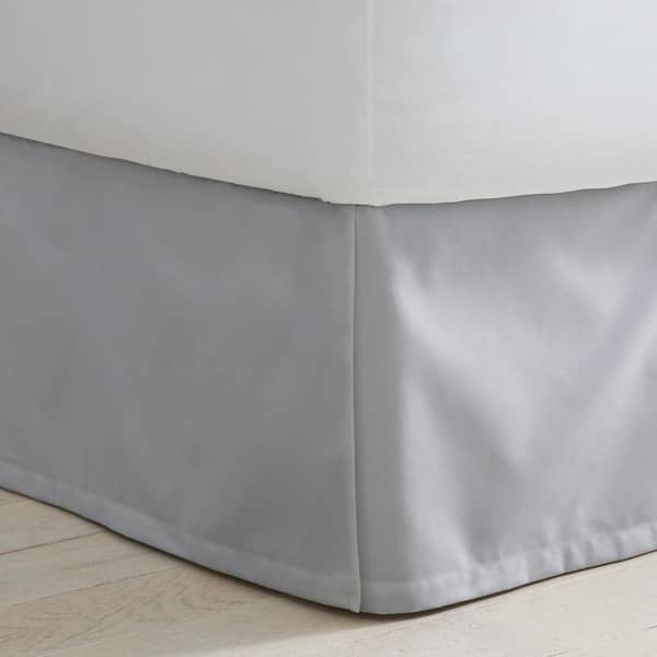 Company Cotton Wrinkle Free 14 in. Gray Mist Queen Bed Skirt