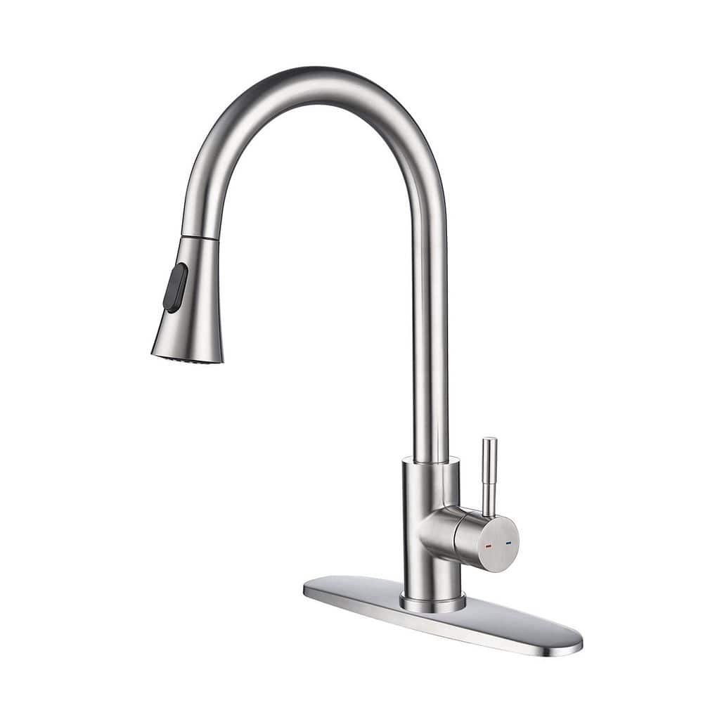 16.14 in Brushed Nickel 360 Degree Spout Swivel Kitchen Faucet with Pull Out Spraye price history on PriceWatchPro