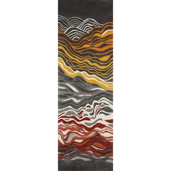 Momeni Contempo Grey 3 ft. x 12 ft. Indoor Runner Rug