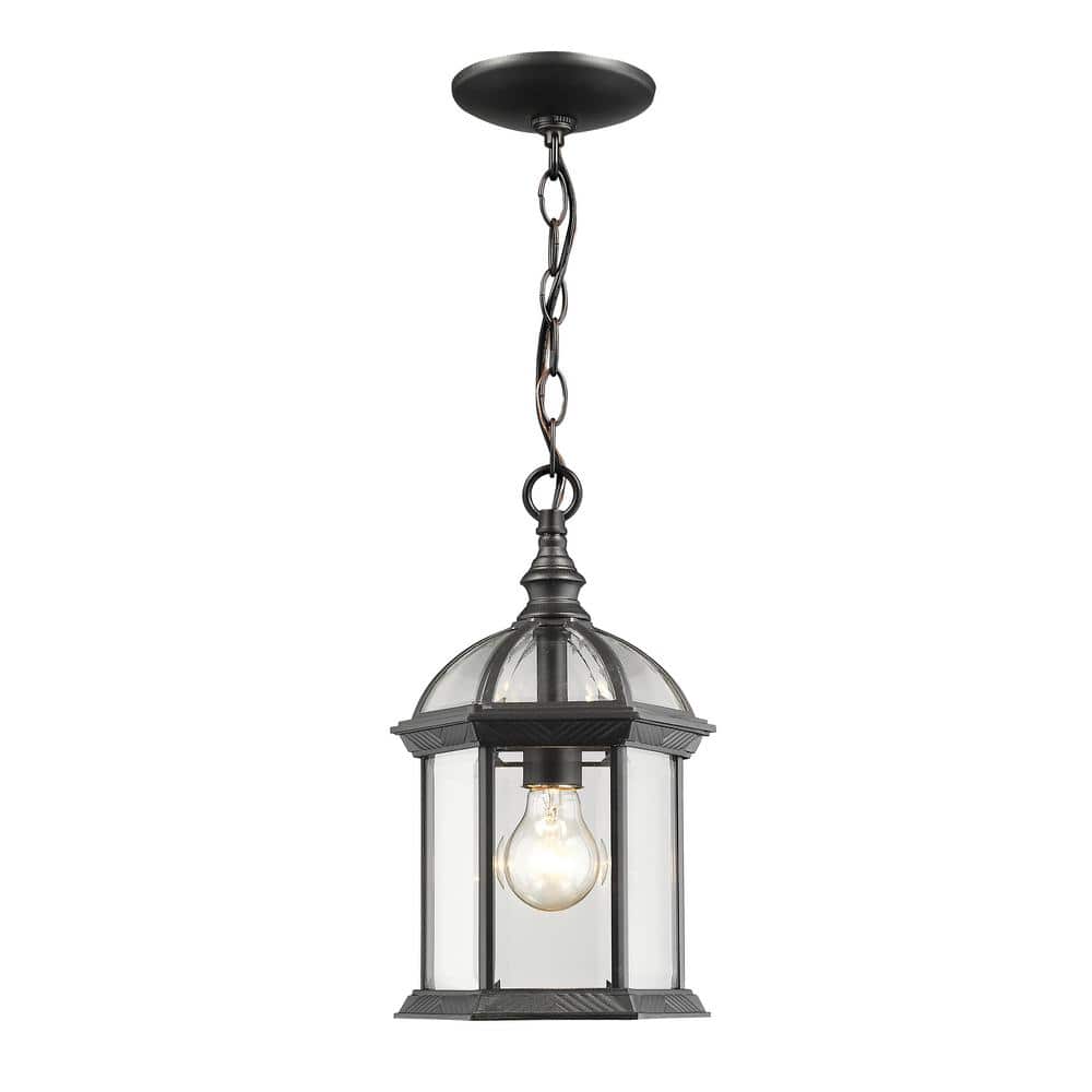 Annex Black Glass Outdoor Mini Pendant Light