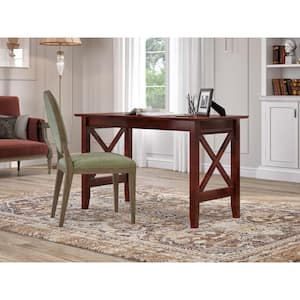 Mission 48 in. Rectangular Walnut Solid Wood Writing Desk with Attachable Device Charger