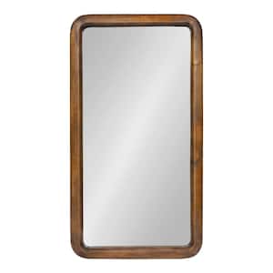 Medium Rectangle Walnut Brown Classic Mirror (31.5 in. H x 16.73 in. W)