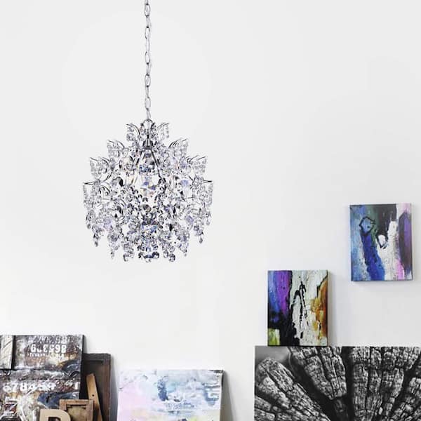 Jojospring Silvia 16 in. W 3Light Chrome Crystal Chandelier