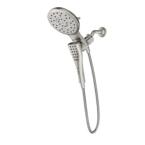 MOEN Verso 8-Spray 7 in. Dual Wall Mount Fixed and Handheld Shower Head with Infiniti Dial in Spot Resist Brushed Nickel