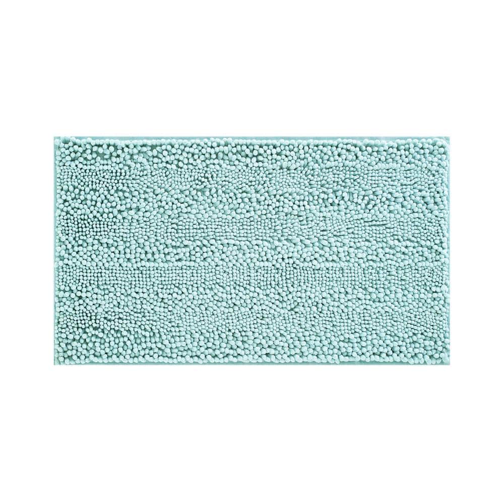 Aqua Chenille Non-Slip Polyester Bath Mat 20" x 34"