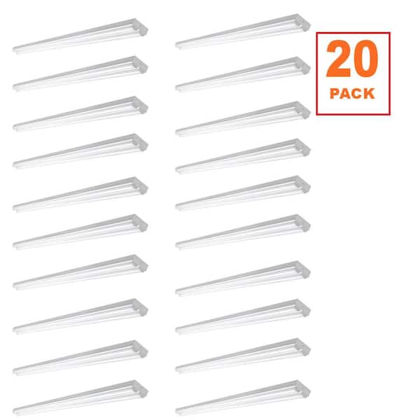 8 ft. 9000LM 90W 2-Light LED White Strip Light Fixture 120V Bright White 4000K Garage Lighting Non-Dimmable (20-Pack)