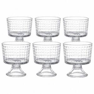 6 Pack Glass Dessert Bowls, 10 fl. oz. Clear Ice Cream Cups, Crystal Trifle Bowl Parfait Cup for Fruits
