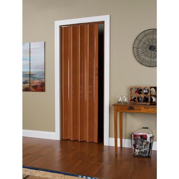 Spectrum 32 in. x 96 in. Vinyl Pecan Accordion Door OK3296PC - The