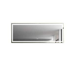 118 in. W x 36 in. H Rectangular Framed Anti-Fog LED Wall Bathroom Vanity Mirror in Golden with Backlit and Front Light